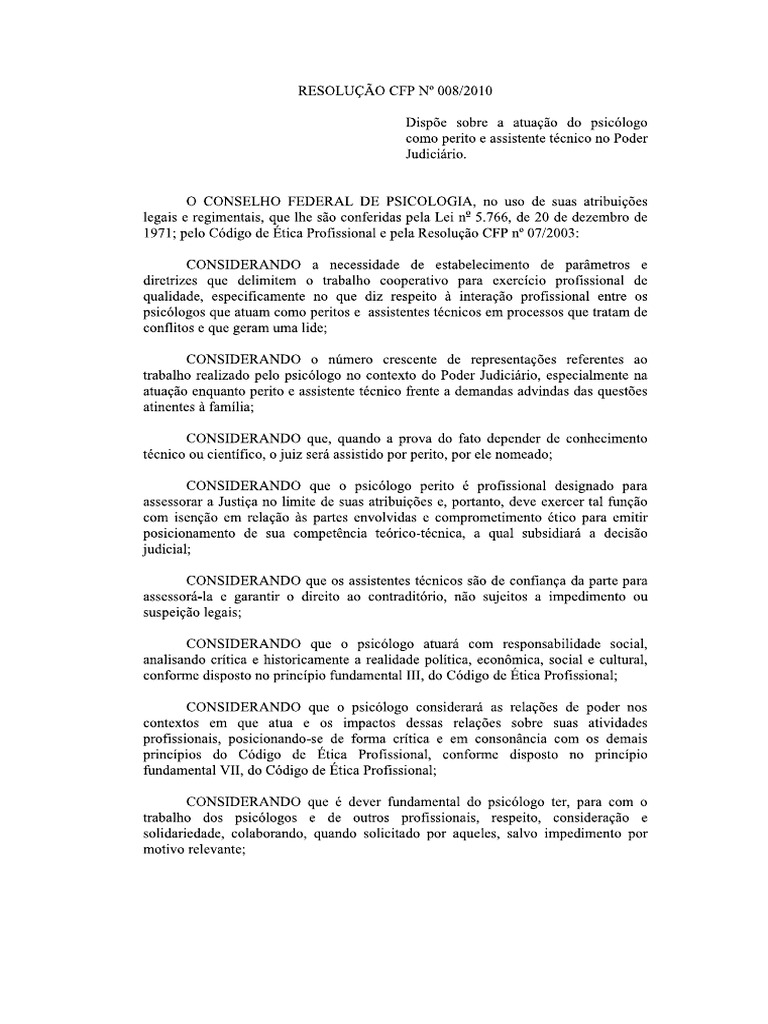 Resolução CFP | PDF