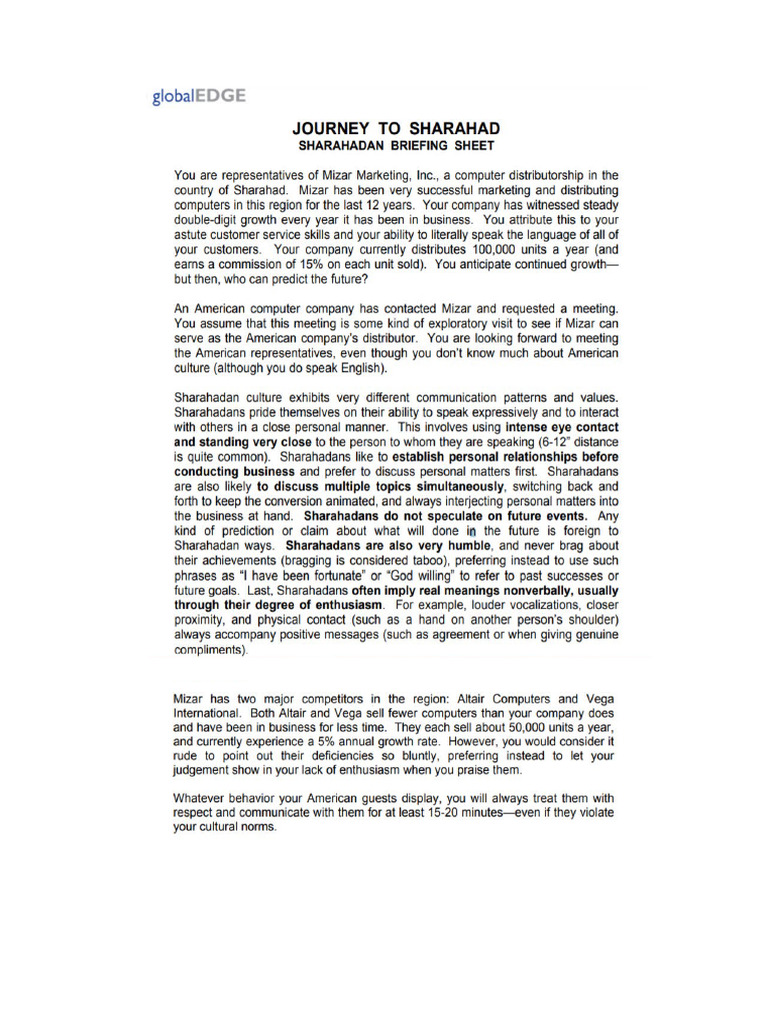 Breifing Sheet For Shahardans | PDF
