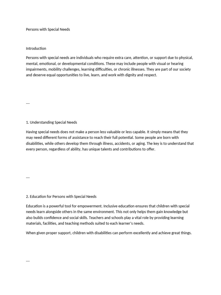 Understanding Special Needs Support | PDF | Disability | Learning