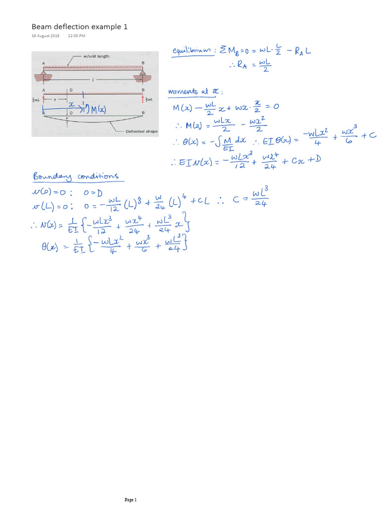 Beam Deflection Examples Explained | PDF