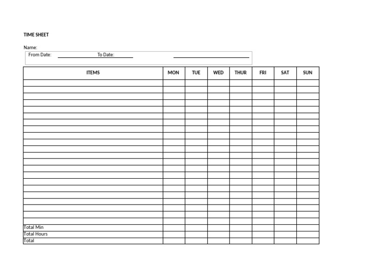 Time Sheet Template | PDF