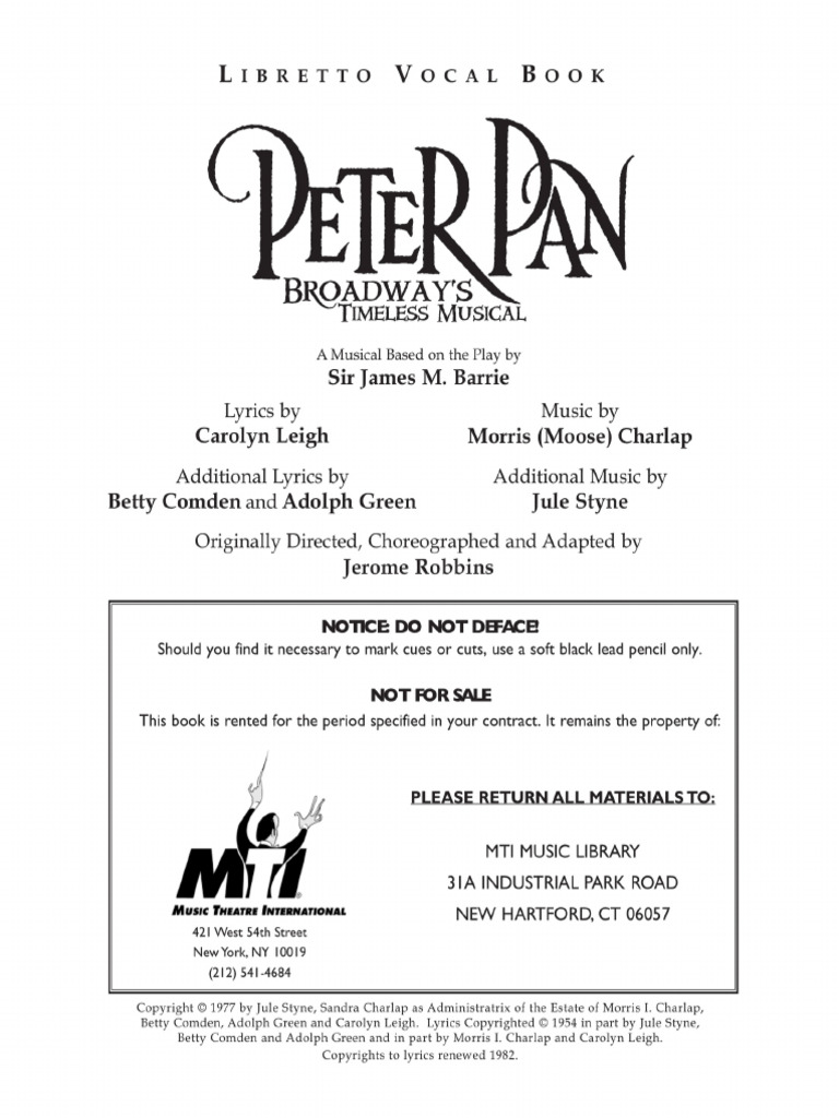 Peter Pan Script | PDF