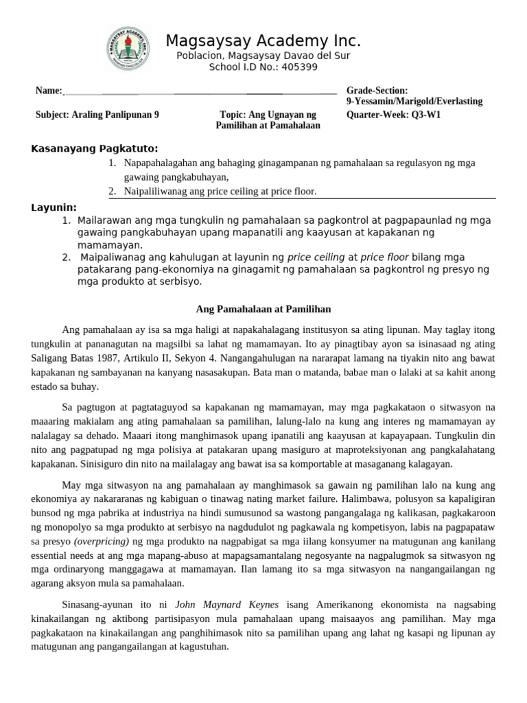 Ap 9 Module Q3 W1 | PDF