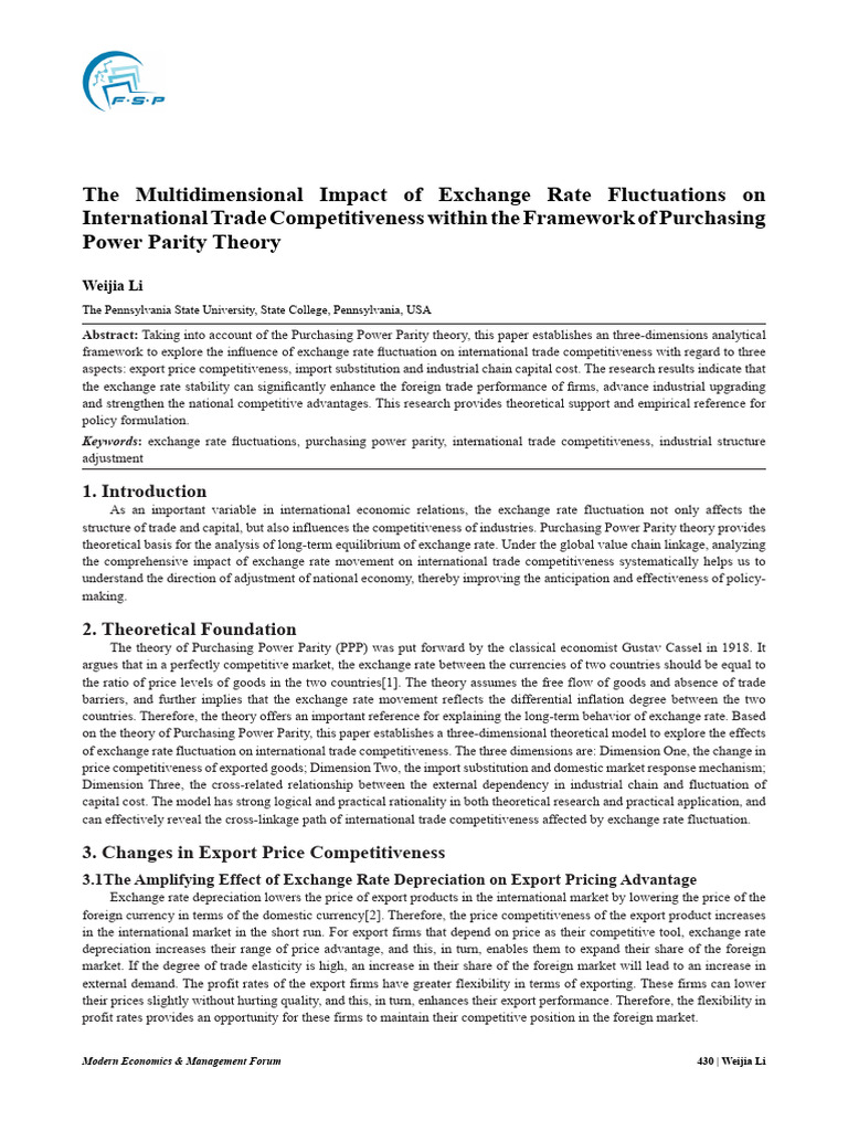 Impact of Exchange Rate on Trade Competitiveness | PDF | Exchange Rate ...