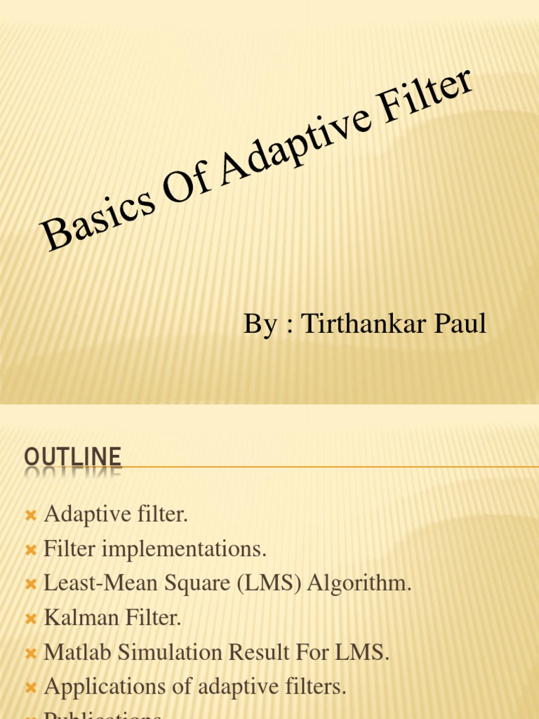 Adaptive Filter Pdf – Adaptive Filtering Algorithm – YPDJH