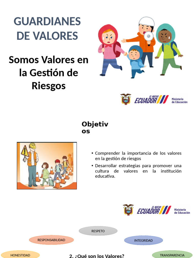 Valores en la Gestión de Riesgos Educativos | PDF | Valores | Riesgo