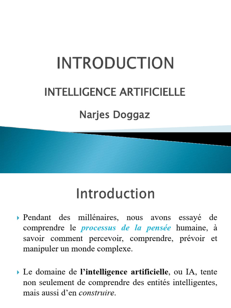 Introduction à l'Intelligence Artificielle | PDF | Intelligence ...