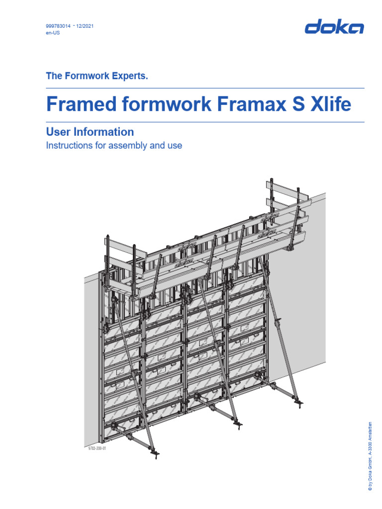 Framed Formwork User Guide: Framax S Xlife | PDF | Safety | Concrete