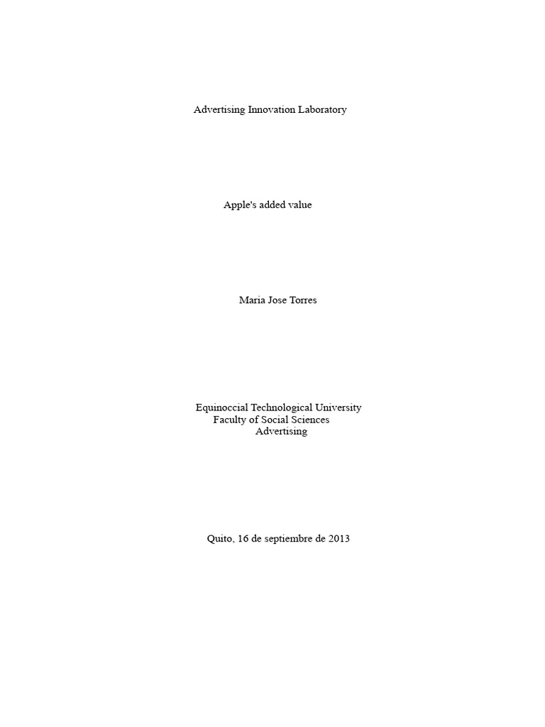 Added Value Apple | PDF | Brand | Advertising