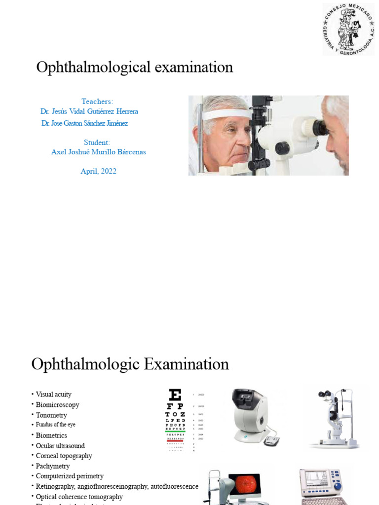 Ophthalmological examination | PDF | Retina | Human Eye