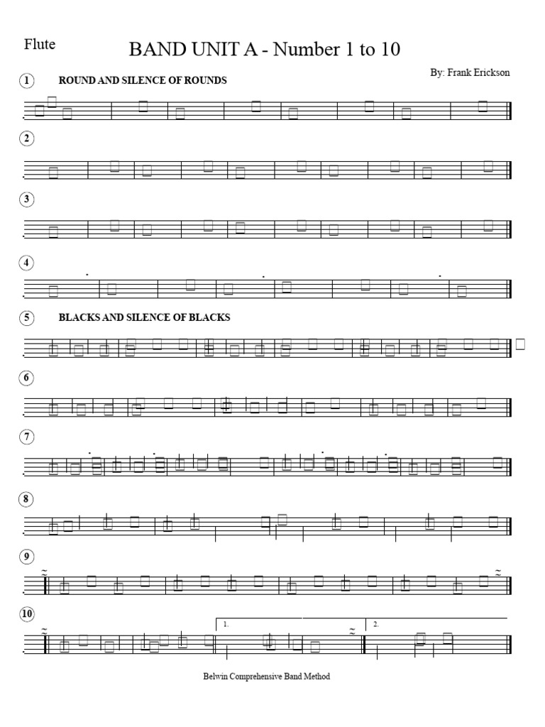 Band Unit A: Music Exercises 1-10 | PDF | Saxophone | Musical Instruments