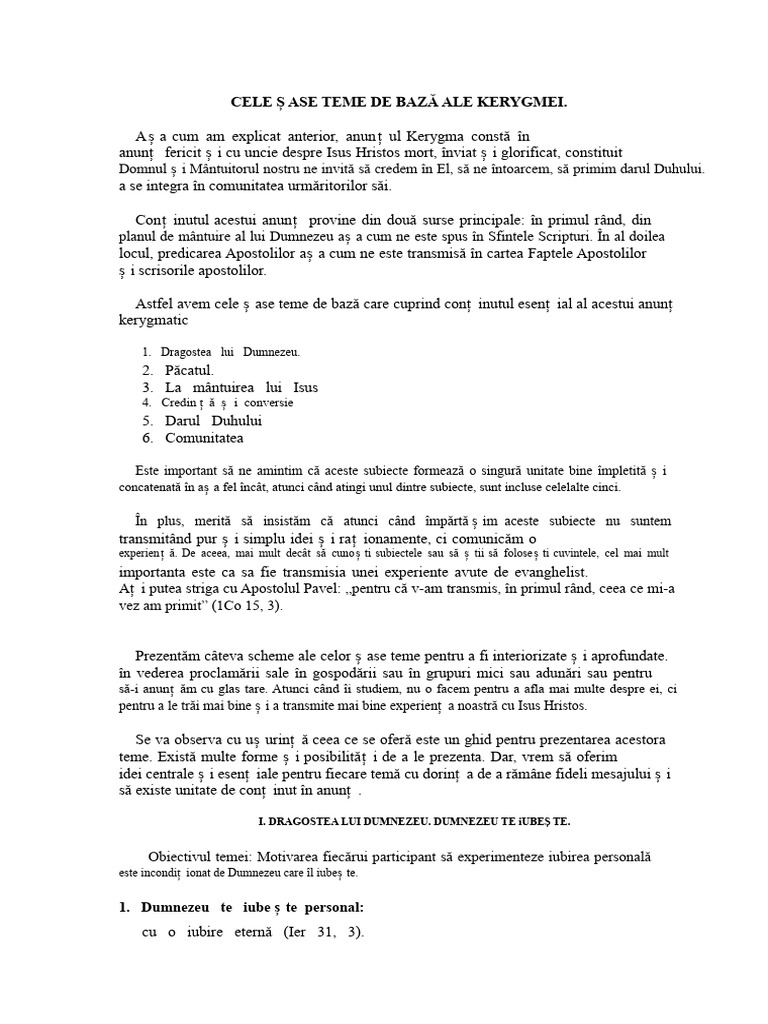 Cinci Teme de Bază Ale Kerygmei | PDF