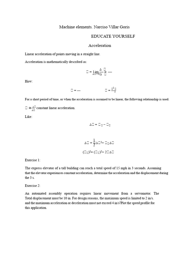 Linear and Angular Acceleration Explained | PDF | Acceleration ...
