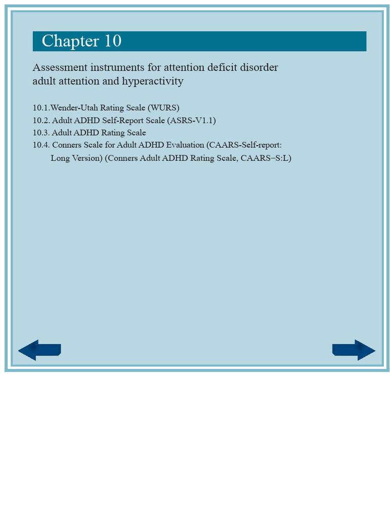 Assessment Instruments For Attention Deficit Disorder Adult Attention ...