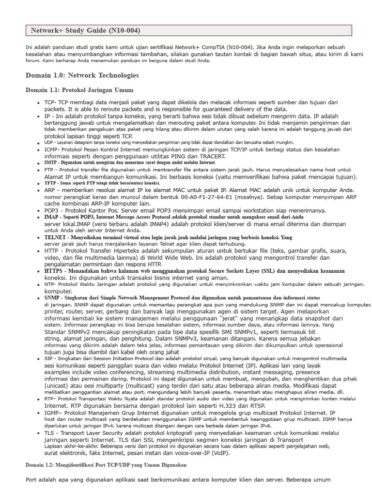 Panduan Studi CompTIA Network+ | PDF