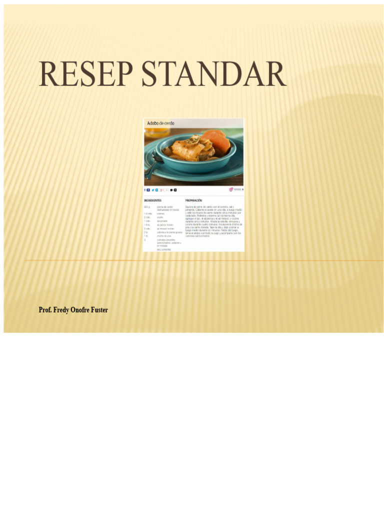 Panduan Lengkap Resep Standar Makanan | PDF
