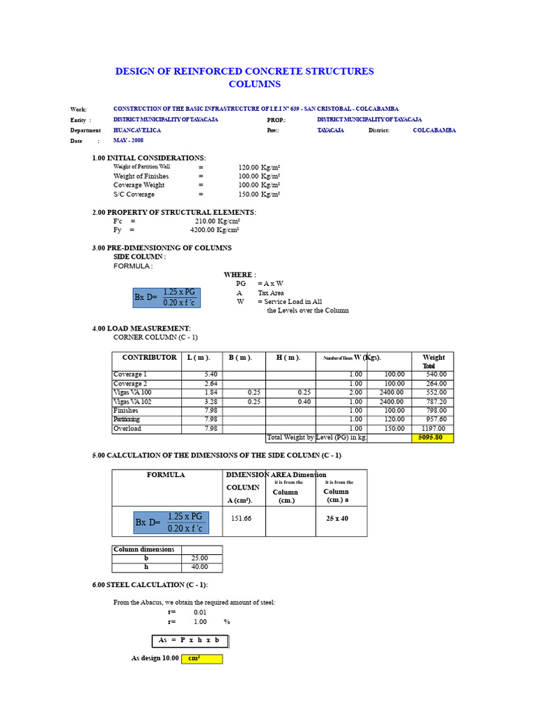 Reinforced Concrete Column Design Guide | PDF | Column | Building Materials