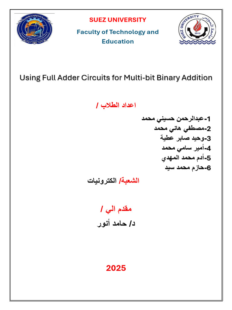 Full Adder Circuits for Binary Addition | PDF | Electronic Engineering ...