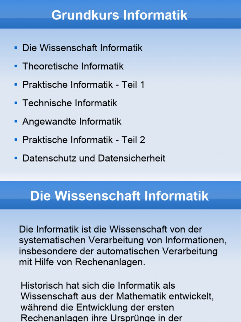 1 Die Wissenschaft Informatik | PDF