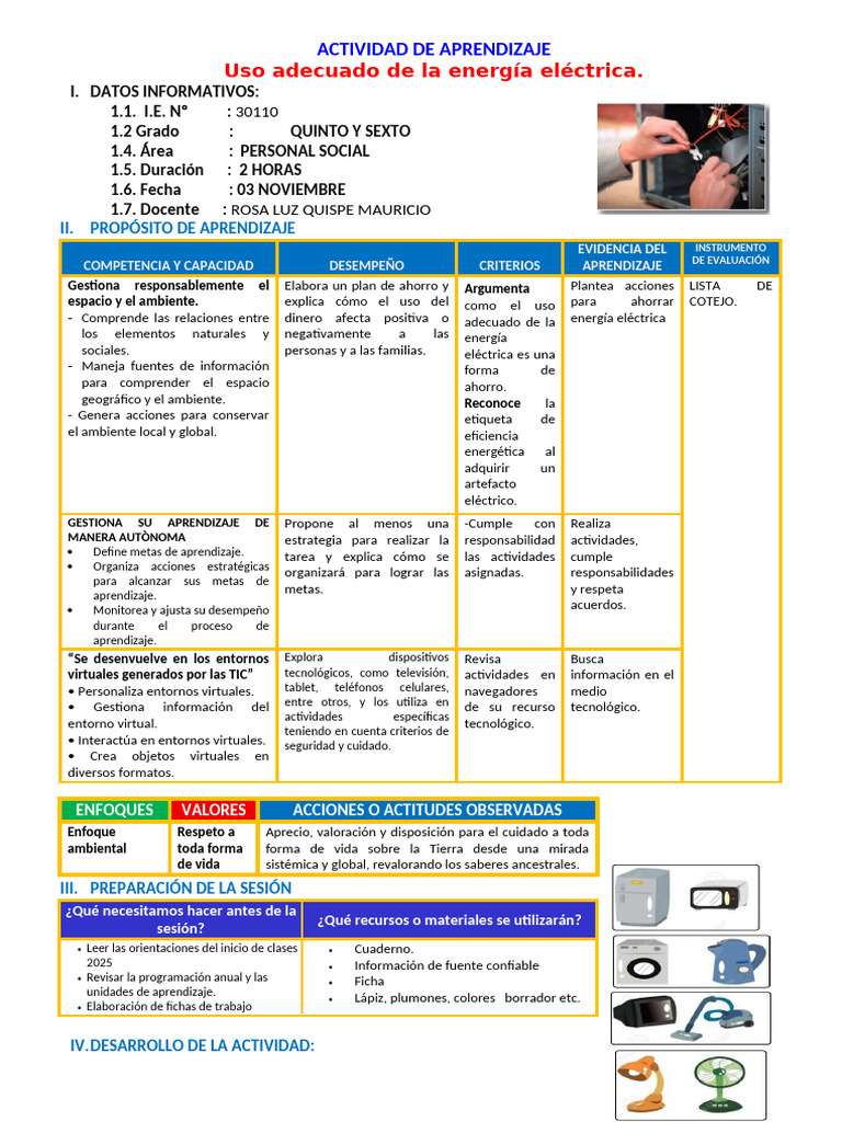 Ahorro de Energía Eléctrica en Casa | PDF | Aprendizaje | Uso eficiente ...