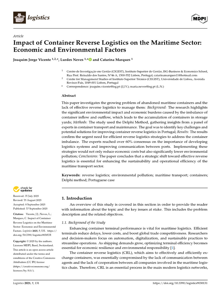 Container Reverse Logistics in Maritime Sector | PDF | Containerization ...