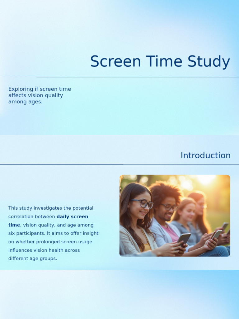 Screen Time Study | PDF | Sampling (Statistics) | Visual Impairment