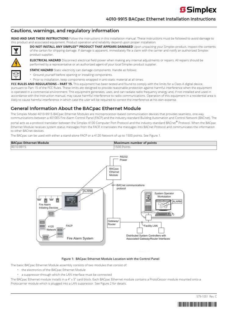BACpac Ethernet Module Installation Guide | PDF | Ethernet