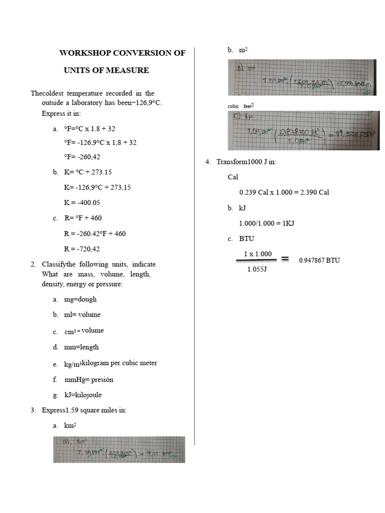 Unit Conversion and Measurement Guide | PDF | Calorie | Volume