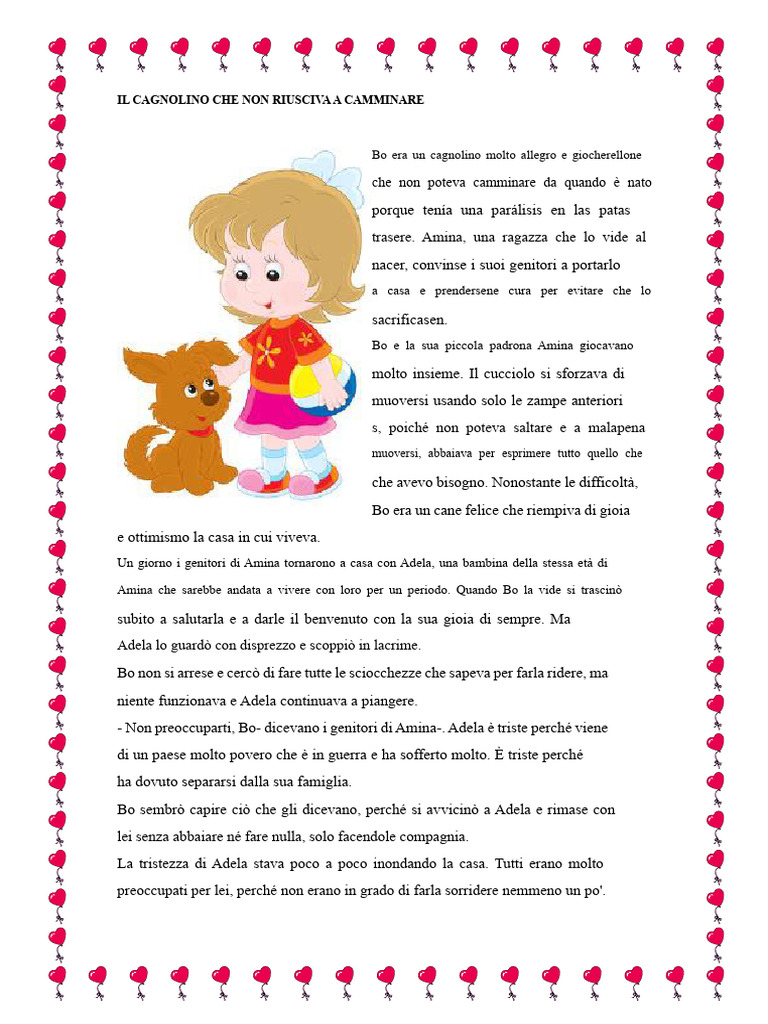 Il Cagnolino Che Non Poteva Camminare | PDF