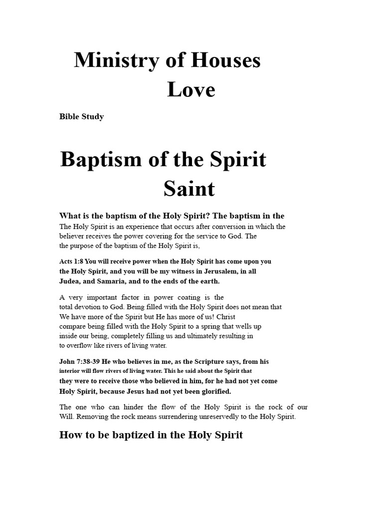 Understanding Holy Spirit Baptism | PDF | Baptism With The Holy Spirit ...