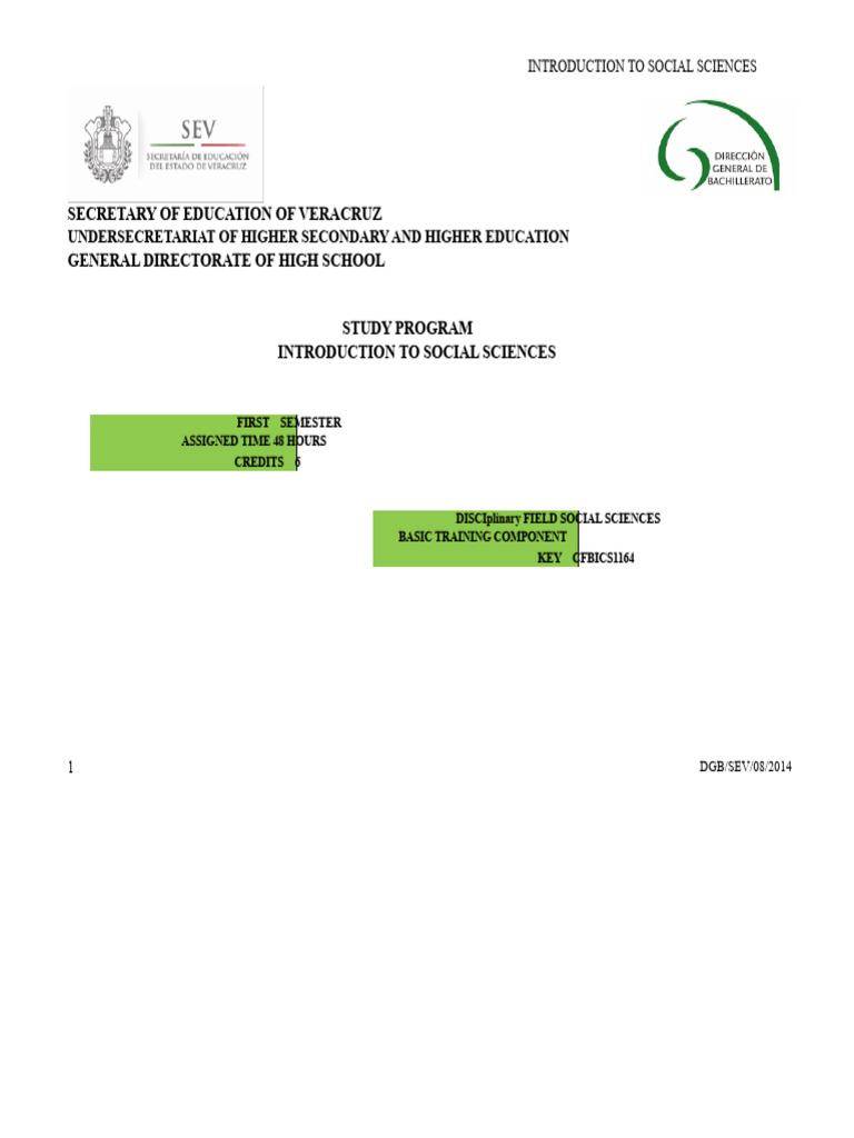 Introduction to Social Sciences Curriculum | PDF | Knowledge | Social ...