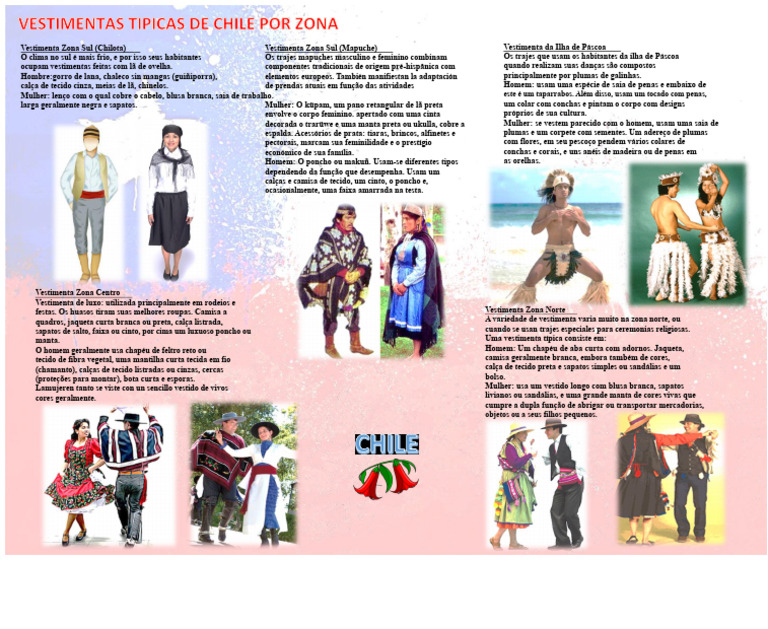 Vestimentas Tradicionais do Chile | PDF | Roupas | Sapato