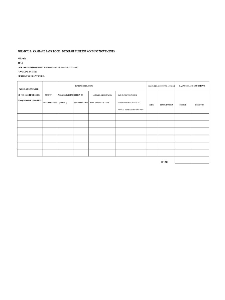 Format 1.2 - Cash and Bank Book | PDF
