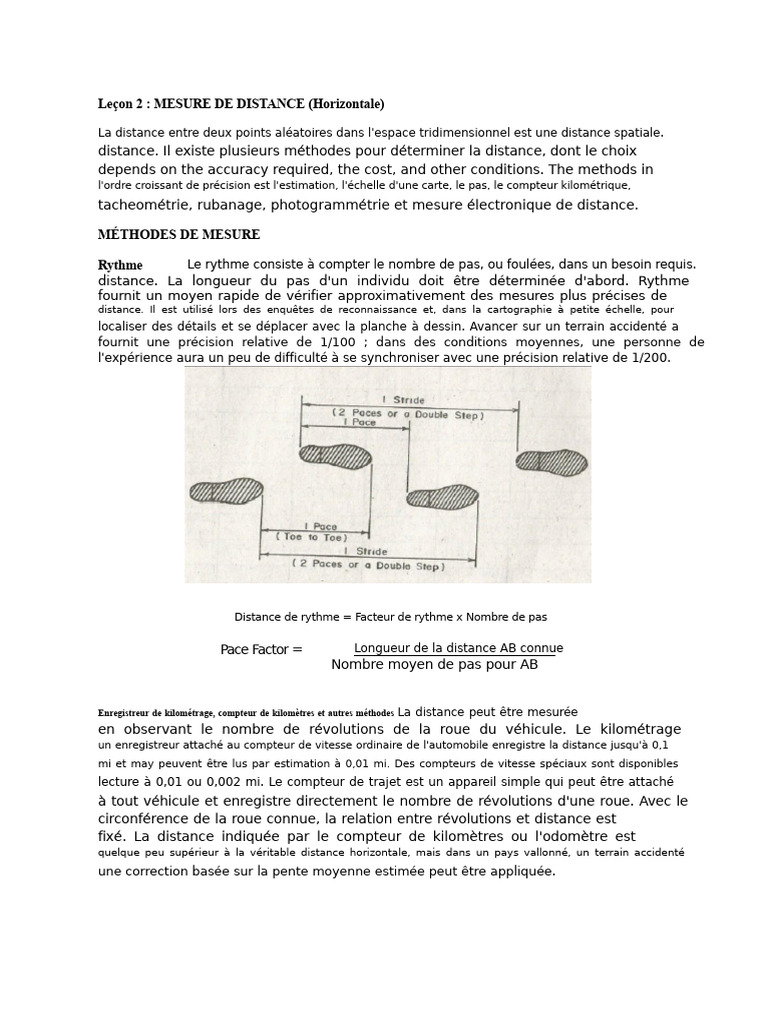 Méthodes de Mesure de Distance Horizontale | PDF