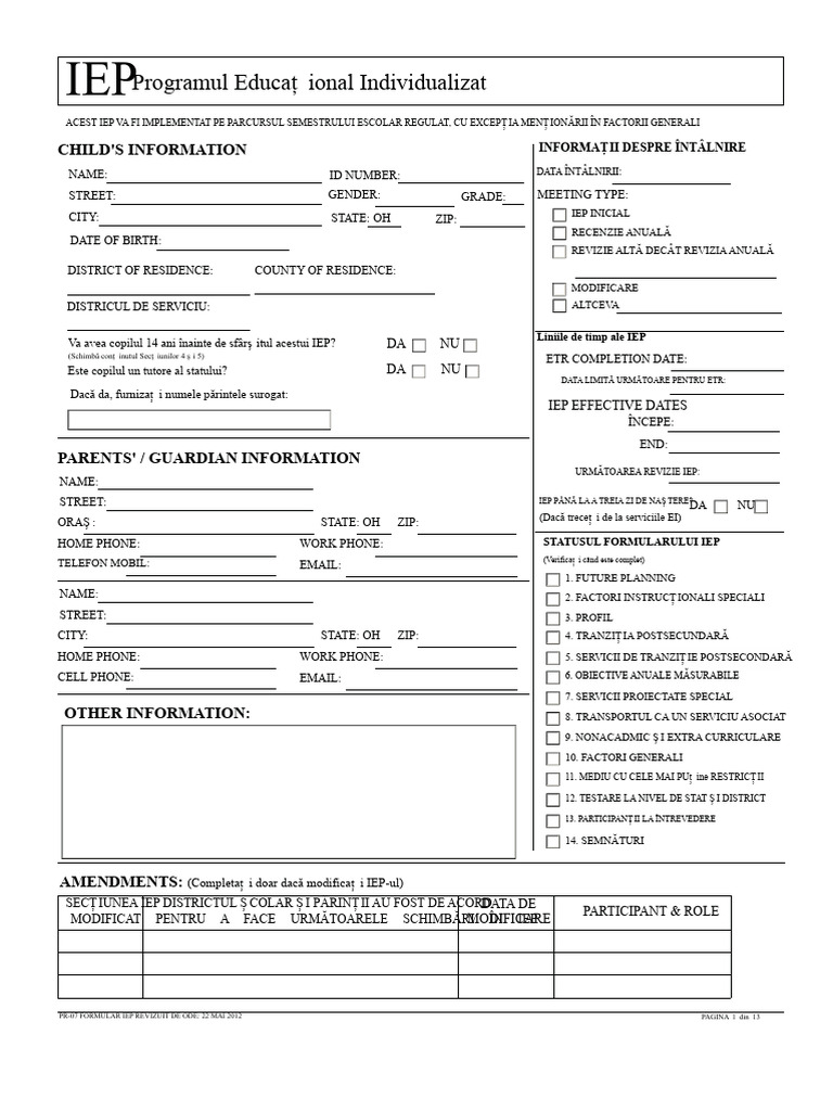 Iep Formular 09 Static | PDF