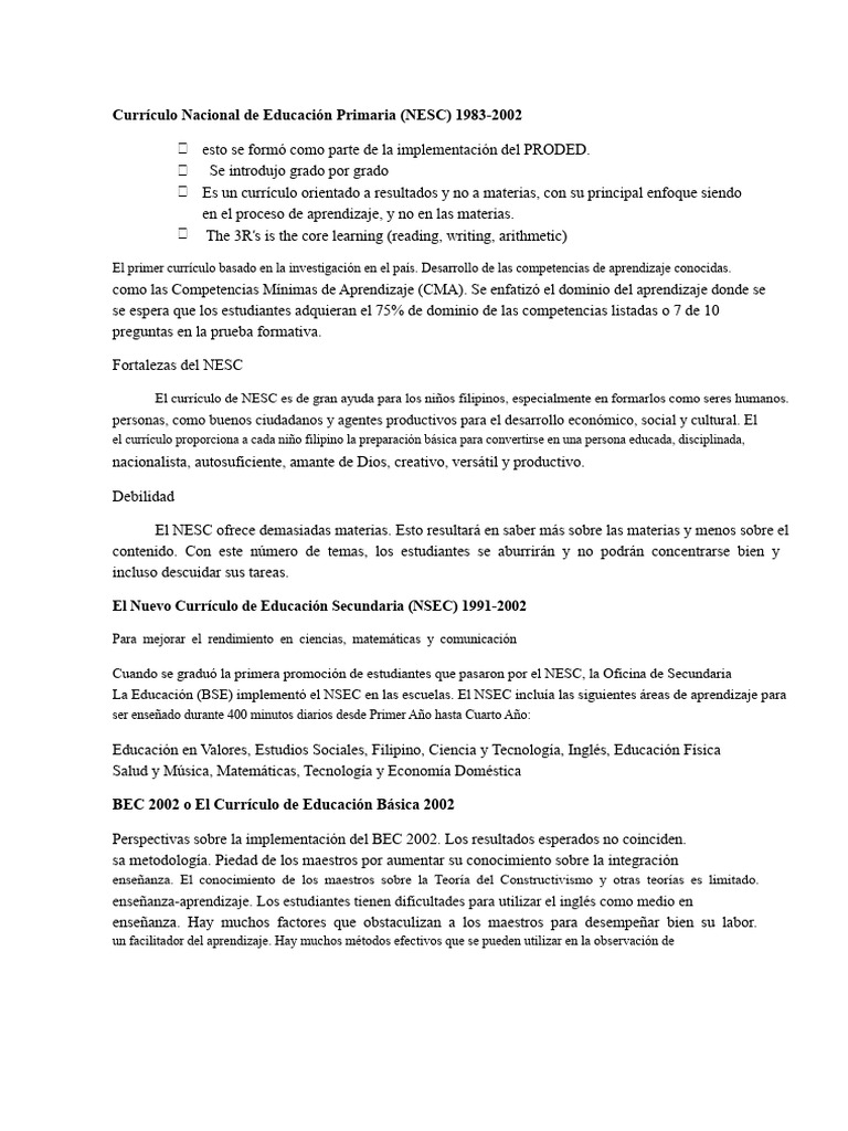 Currículo Nacional de Educación Primaria | PDF | Plan de estudios ...