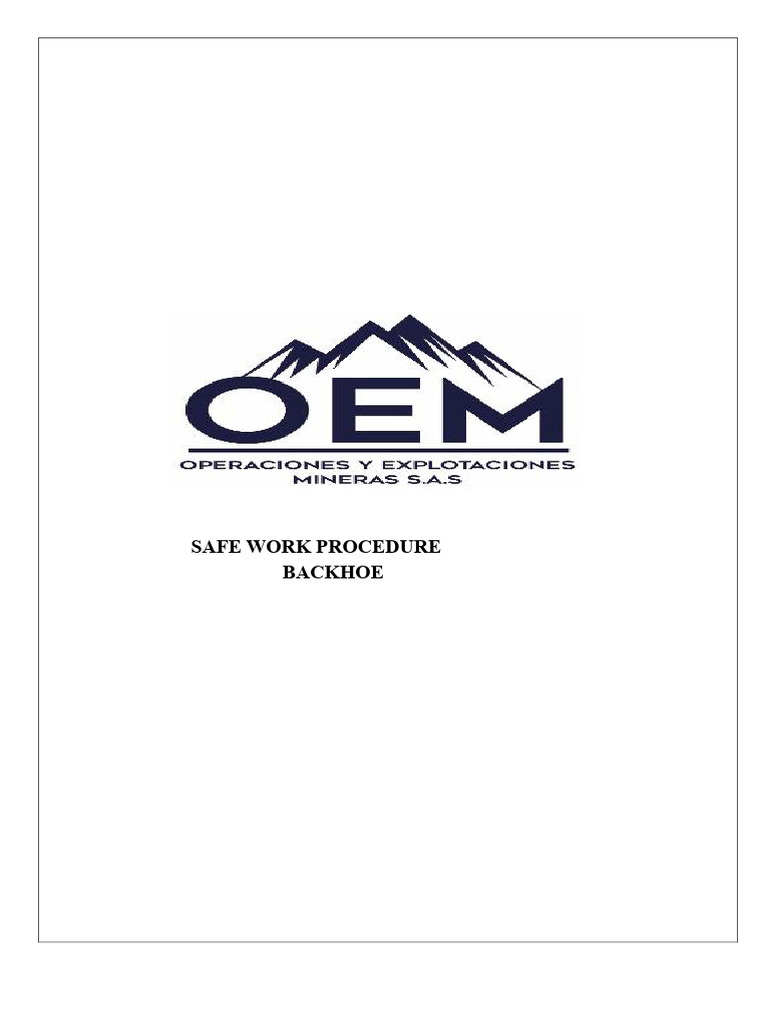 Backhoe Safe Work Procedure Guide | PDF | Truck | Loader (Equipment)