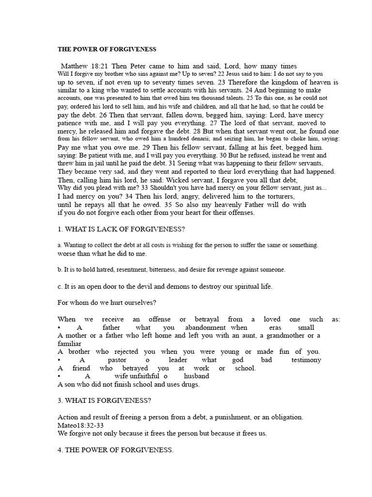 The Transformative Power of Forgiveness | PDF | Forgiveness | Religious ...