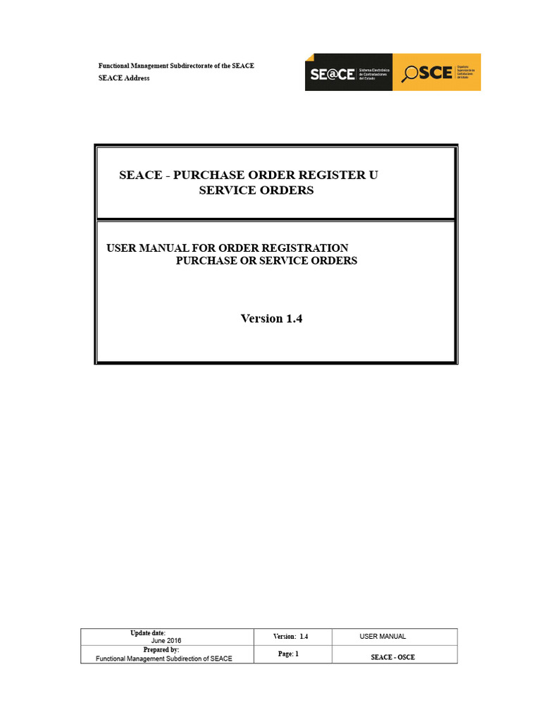 SEACE Purchase Order User Manual | PDF | Icon (Computing) | User ...