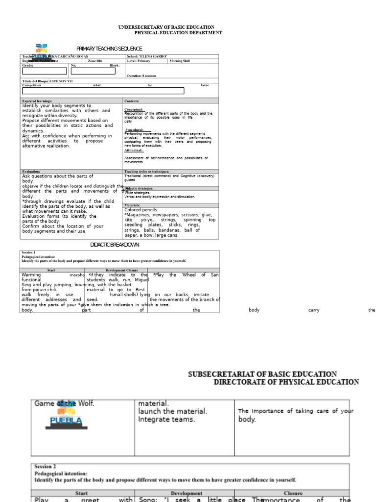 Primary Physical Education Sequence | PDF