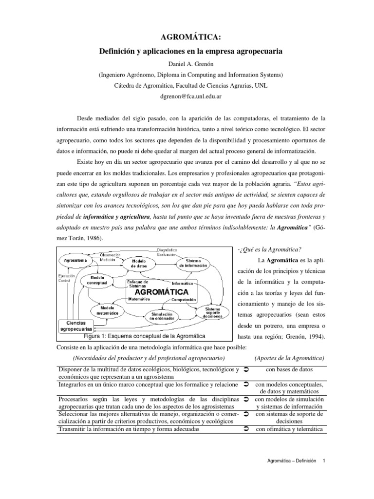 Definición y Aplicaciones de Agromática | PDF | Toma de decisiones ...