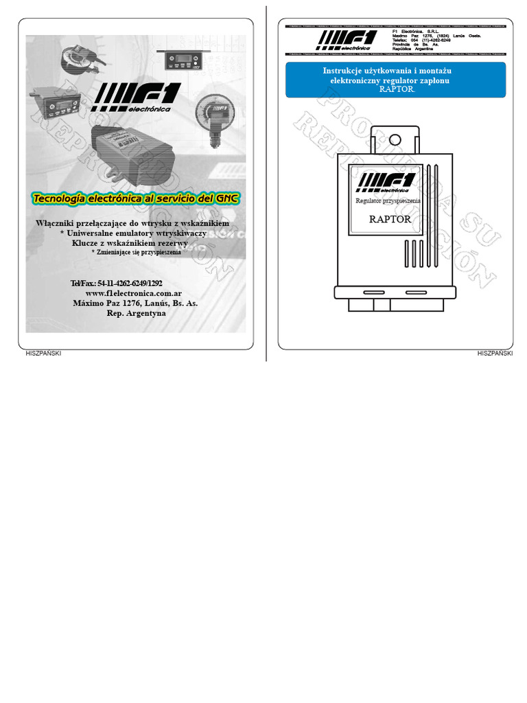 WEB Instrukcje Regulatora RAPTOR | PDF
