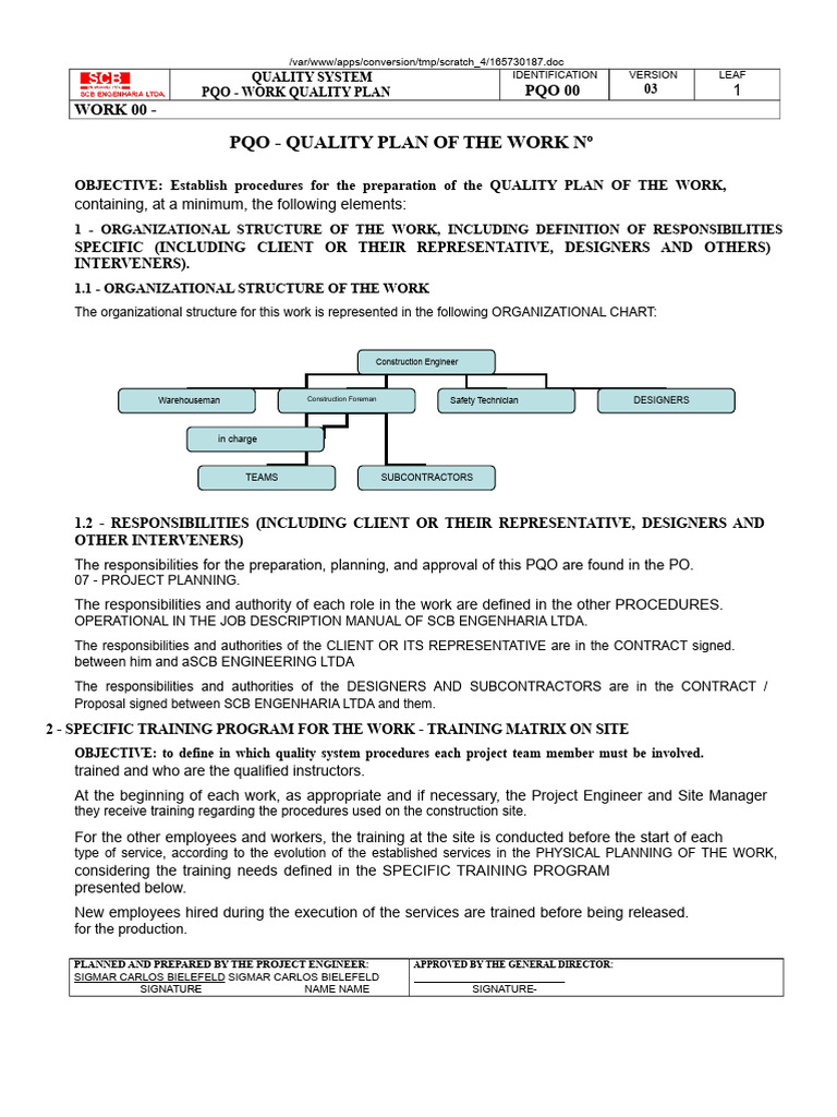 Quality Plan of The Work | PDF | Waste | Recycling