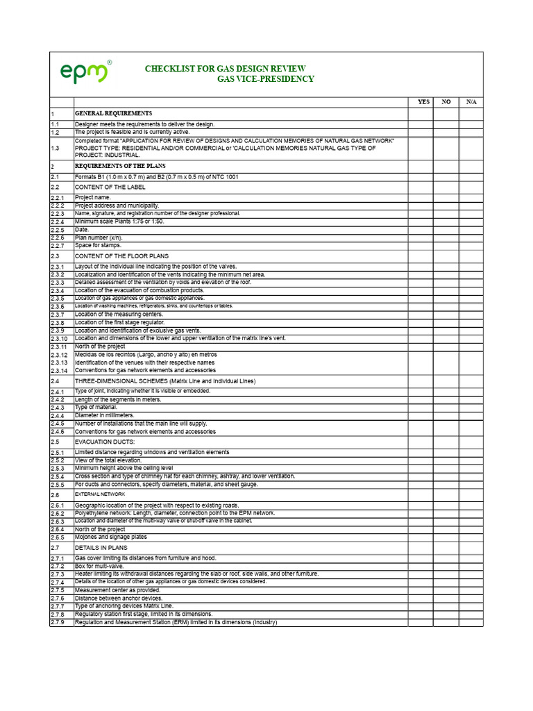 Gas Design Review Checklist Guide | PDF | Chimney | Ventilation ...