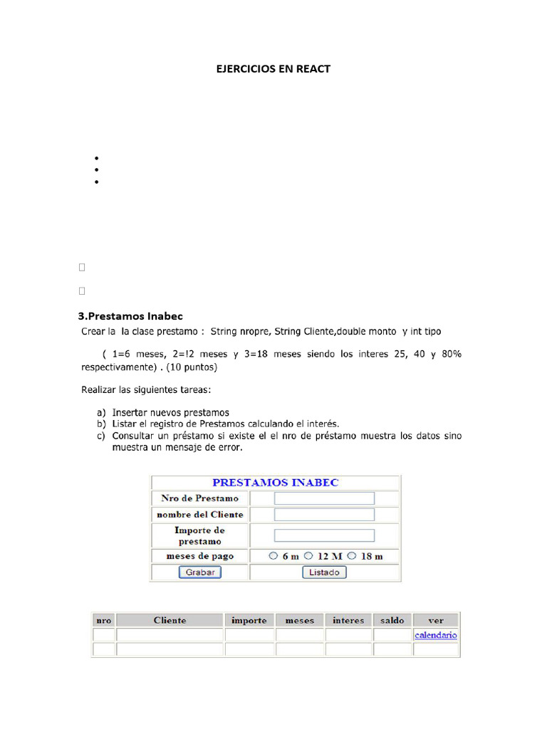Ejercicios en React - Upjupc | PDF