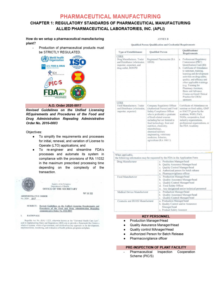 Regulatory Standards in Pharma Manufacturing | PDF | Pharmaceutical ...