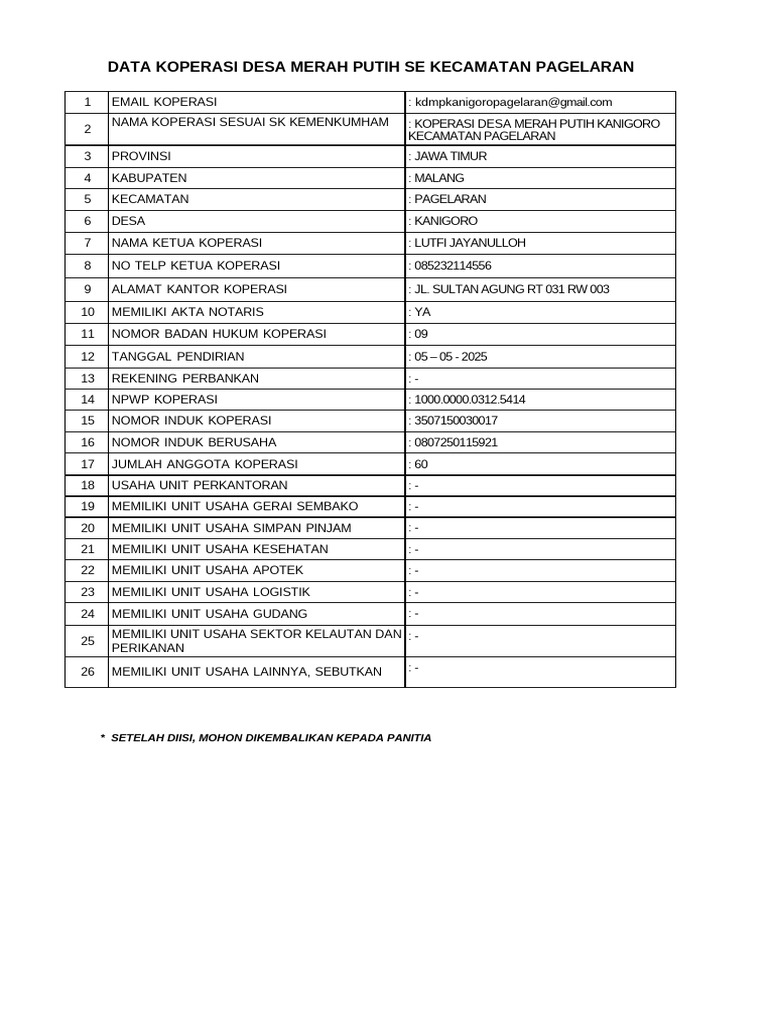 Form Data Kdmp | PDF