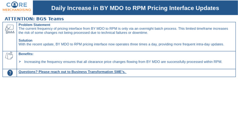 Enhanced BY MDO to RPM Pricing Updates | PDF