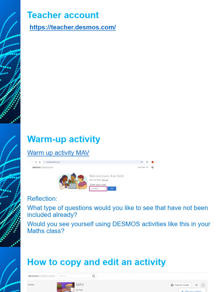 Desmos Teacher Account Guide | PDF