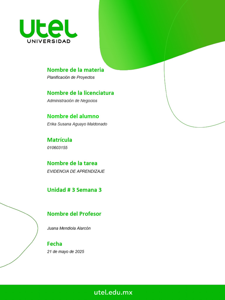 EA Planificacion de Proyectos Sem 3 | PDF | Planificación | Cliente